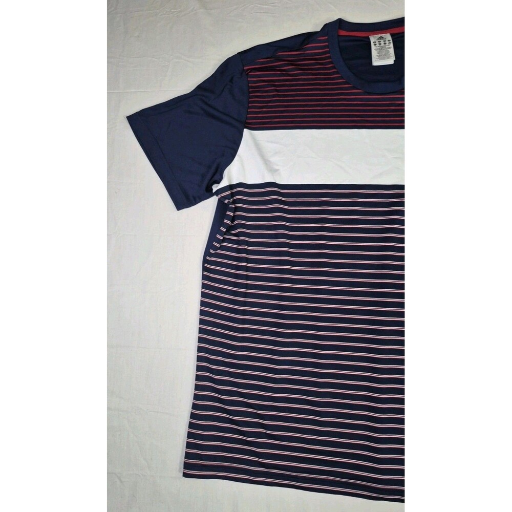 Adidas Shirt Climalite Men's Size 2XL Blue Red White Stripe Colorblock XXL - Picture 8 of 14
